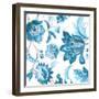 Multi Blue Capri Floral-Lanie Loreth-Framed Art Print