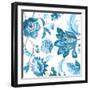 Multi Blue Capri Floral-Lanie Loreth-Framed Art Print