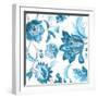 Multi Blue Capri Floral-Lanie Loreth-Framed Art Print