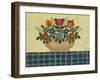 Multi-Colored Flowers with Dark Blue Tablecloth-Debbie McMaster-Framed Giclee Print