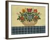 Multi-Colored Flowers with Dark Blue Tablecloth-Debbie McMaster-Framed Giclee Print