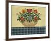 Multi-Colored Flowers with Dark Blue Tablecloth-Debbie McMaster-Framed Giclee Print