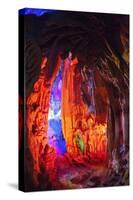 Multi Colored Lights in the Reed Flute Cave-Terry Eggers-Stretched Canvas