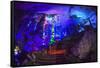 Multi Colored Lights in the Reed Flute Cave-Terry Eggers-Framed Stretched Canvas