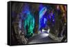 Multi Colored Lights in the Reed Flute Cave-Terry Eggers-Framed Stretched Canvas