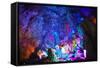 Multi Colored Lights in the Reed Flute Cave-Terry Eggers-Framed Stretched Canvas