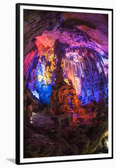 Multi Colored Lights in the Reed Flute Cave-Terry Eggers-Framed Premium Photographic Print