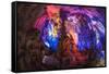 Multi Colored Lights in the Reed Flute Cave-Terry Eggers-Framed Stretched Canvas