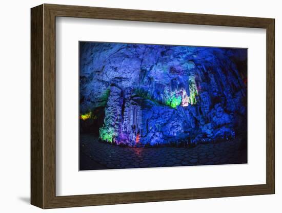 Multi Colored Lights in the Reed Flute Cave-Terry Eggers-Framed Photographic Print