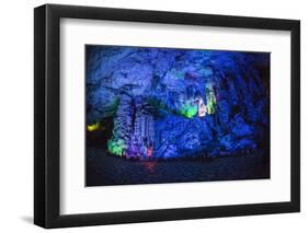 Multi Colored Lights in the Reed Flute Cave-Terry Eggers-Framed Photographic Print