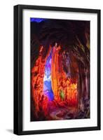 Multi Colored Lights in the Reed Flute Cave-Terry Eggers-Framed Photographic Print