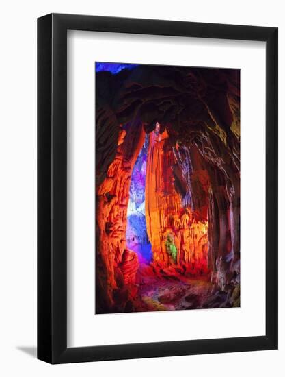 Multi Colored Lights in the Reed Flute Cave-Terry Eggers-Framed Photographic Print