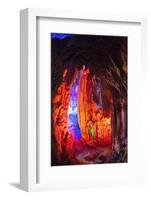 Multi Colored Lights in the Reed Flute Cave-Terry Eggers-Framed Photographic Print