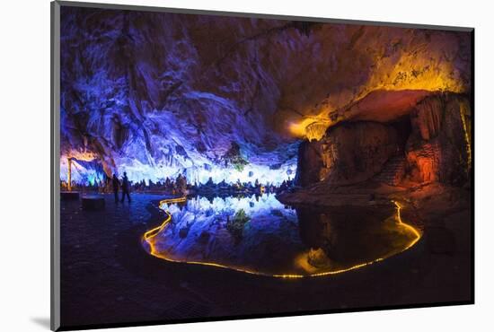 Multi Colored Lights in the Reed Flute Cave-Terry Eggers-Mounted Photographic Print