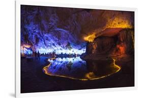 Multi Colored Lights in the Reed Flute Cave-Terry Eggers-Framed Photographic Print