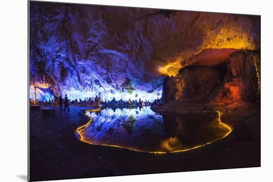 Multi Colored Lights in the Reed Flute Cave-Terry Eggers-Mounted Photographic Print