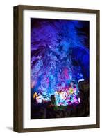 Multi Colored Lights in the Reed Flute Cave-Terry Eggers-Framed Photographic Print