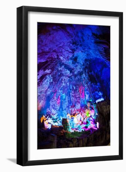 Multi Colored Lights in the Reed Flute Cave-Terry Eggers-Framed Photographic Print