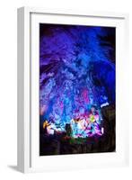 Multi Colored Lights in the Reed Flute Cave-Terry Eggers-Framed Photographic Print