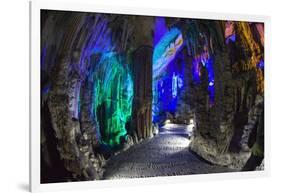 Multi Colored Lights in the Reed Flute Cave-Terry Eggers-Framed Photographic Print