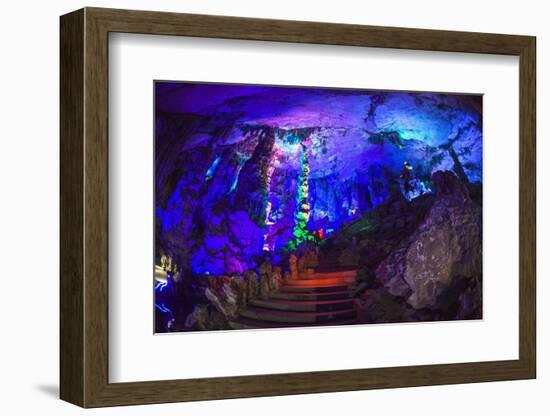 Multi Colored Lights in the Reed Flute Cave-Terry Eggers-Framed Photographic Print