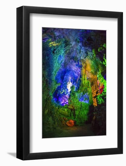 Multi Colored Lights in the Reed Flute Cave-Terry Eggers-Framed Photographic Print