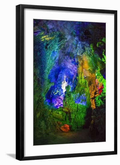 Multi Colored Lights in the Reed Flute Cave-Terry Eggers-Framed Photographic Print