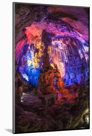 Multi Colored Lights in the Reed Flute Cave-Terry Eggers-Mounted Photographic Print