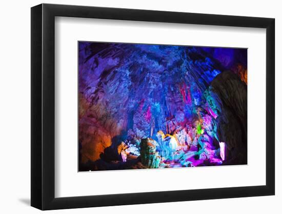 Multi Colored Lights in the Reed Flute Cave-Terry Eggers-Framed Photographic Print