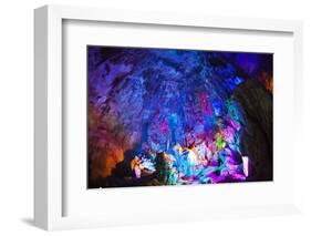 Multi Colored Lights in the Reed Flute Cave-Terry Eggers-Framed Photographic Print