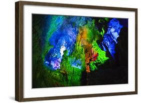 Multi Colored Lights in the Reed Flute Cave-Terry Eggers-Framed Photographic Print