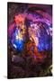 Multi Colored Lights in the Reed Flute Cave-Terry Eggers-Stretched Canvas