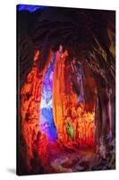 Multi Colored Lights in the Reed Flute Cave-Terry Eggers-Stretched Canvas