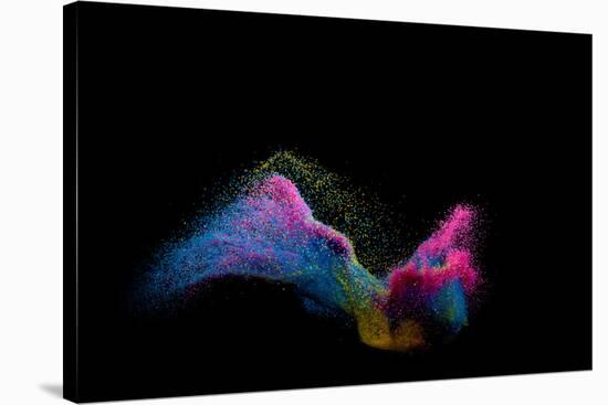 Multi-Colored Sand Against Black Background-Antonioiacobelli-Stretched Canvas