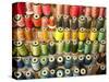 Multi-colored thread in high school sewing class-null-Stretched Canvas