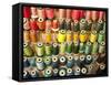 Multi-colored thread in high school sewing class-null-Framed Stretched Canvas