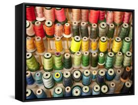 Multi-colored thread in high school sewing class-null-Framed Stretched Canvas