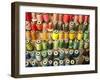 Multi-colored thread in high school sewing class-null-Framed Photographic Print