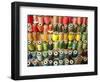 Multi-colored thread in high school sewing class-null-Framed Photographic Print