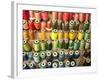 Multi-colored thread in high school sewing class-null-Framed Photographic Print