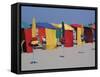 Multi-Coloured Beach Tents and Umbrellas, Deauville, Calvados, Normandy, France-David Hughes-Framed Stretched Canvas