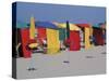 Multi-Coloured Beach Tents and Umbrellas, Deauville, Calvados, Normandy, France-David Hughes-Stretched Canvas