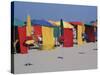 Multi-Coloured Beach Tents and Umbrellas, Deauville, Calvados, Normandy, France-David Hughes-Stretched Canvas