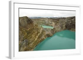 Multi-Coloured Crater Lakes at Summit of Kelimutu Volcano-Tony Waltham-Framed Photographic Print