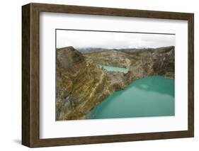 Multi-Coloured Crater Lakes at Summit of Kelimutu Volcano-Tony Waltham-Framed Photographic Print