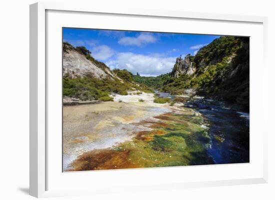 Multi Coloured Geothermal River in the Waimangu Volcanic Valley, North Island, New Zealand, Pacific-Michael Runkel-Framed Photographic Print