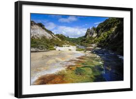 Multi Coloured Geothermal River in the Waimangu Volcanic Valley, North Island, New Zealand, Pacific-Michael Runkel-Framed Photographic Print