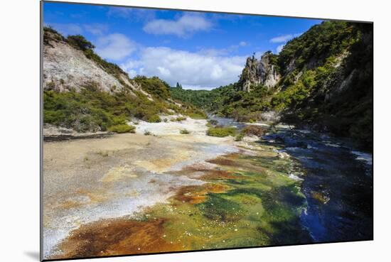 Multi Coloured Geothermal River in the Waimangu Volcanic Valley, North Island, New Zealand, Pacific-Michael Runkel-Mounted Photographic Print