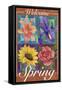 Multi Flower-Fiona Stokes-Gilbert-Framed Stretched Canvas