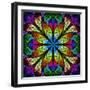 Multicolor Beautiful Fractal Flower. Computer Generated Graphics-velirina-Framed Art Print